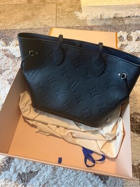 Louis Vuitton Black Embossed Monogram Leather Tote Bag